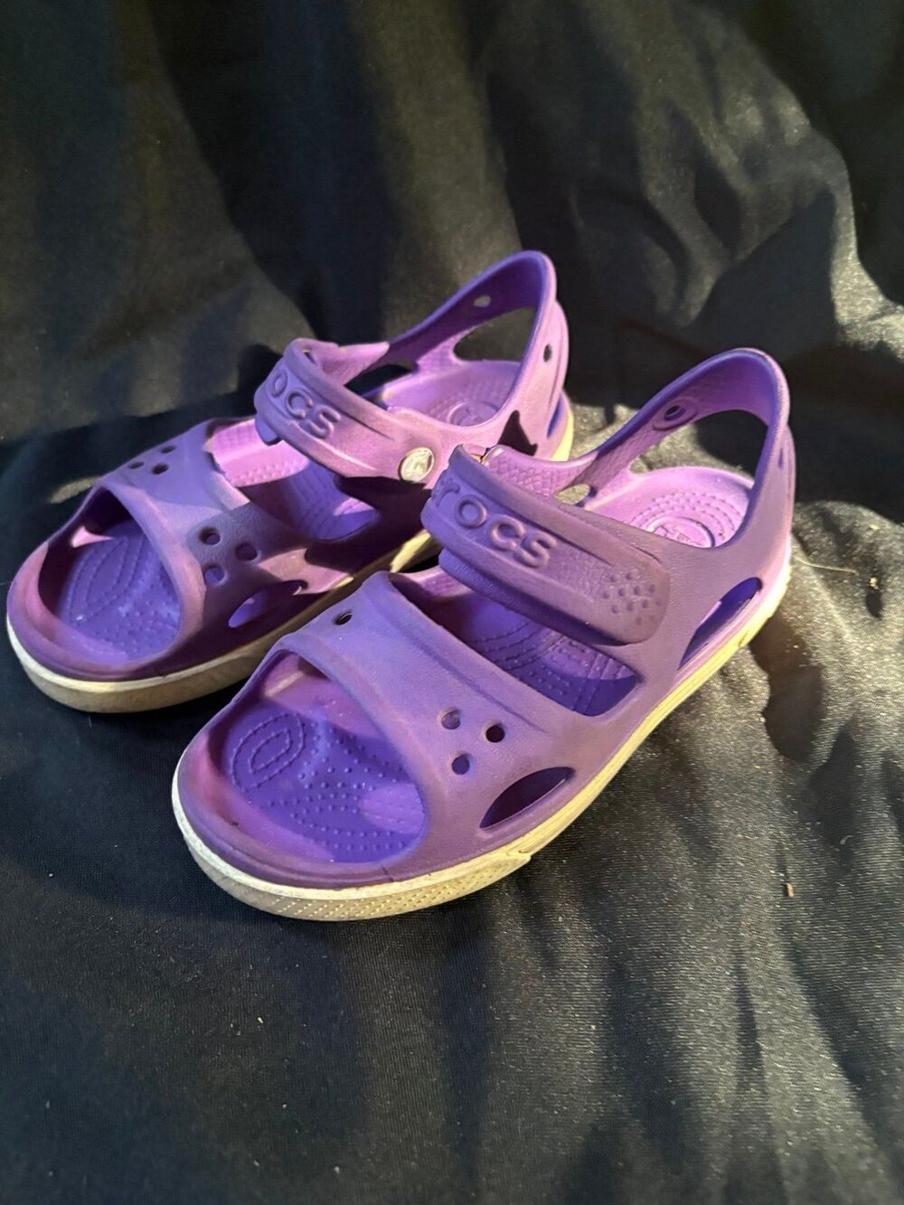 Crocs girls size 13 purple sandals shoes